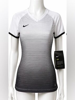 Nike Women’s Black & White Gradient Stripe Dri-FIT Jersey